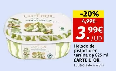 Carte D'Or - Helado De Pistacho En Tarrina