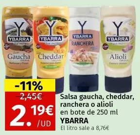 Ybarra - Salsa Gaucha, Cheddar, Ranchera O Alioli 
