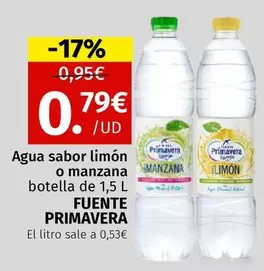 Fuente Primavera - Agua Sabor Limon O Manzana