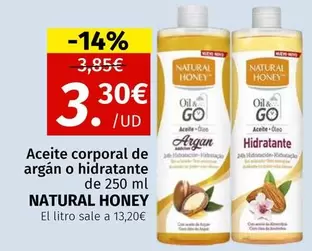Natural Honey - Aceite Corporal De Argan O Hidratante
