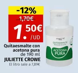 Juliette Crowe - Quitaesmalte Con Acetona Pura