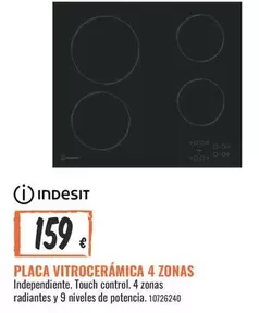 Indesit - Placa Vitrocerámica 4 Zonas
