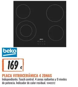 Beko - Placa Vitrocerámica 4 Zonas