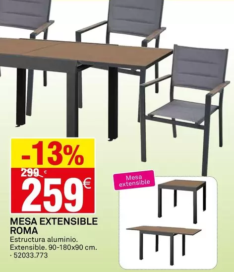 Mesa Extensible Roma