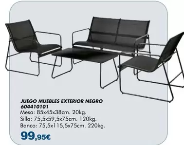 Juego Muebeles Exterior Negro