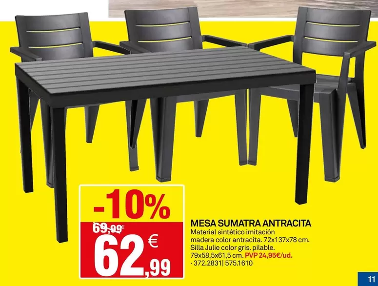 Mesa Sumatra Antracita