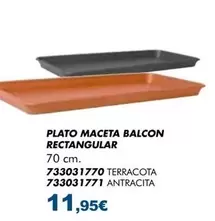 antracita - Plato Maceta Balcon Rectangular