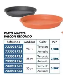Plato Maceta Balcon Redondo
