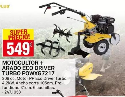 Power Plus - Motocultor + Arado Eco Driver Turbo