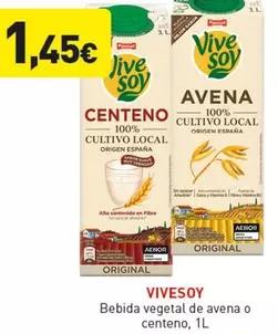 ViveSoy - Bebida Vegetal De Avena O Centeno