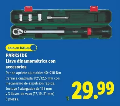Parkside - Llave Dinamomérica Con Accesorios