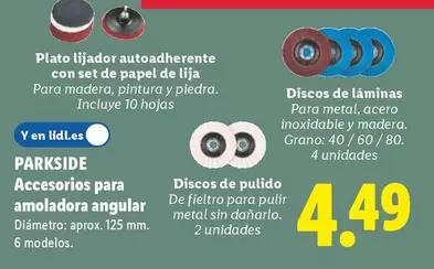 Parkside - Accesorios Para Amoladora Angular