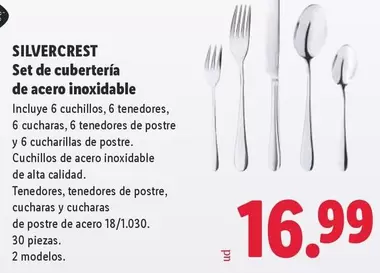 SilverCrest - Set De Cuberteria De Acero Inoxidable