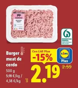 Burger Meat De Cerdo