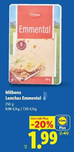Milbona - Lonchas Emmental