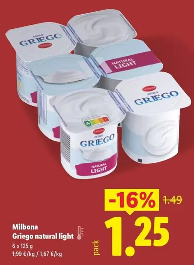 Milbona - Griego Natural Light