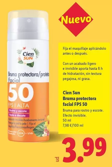 Cien Sun - Bruma Protectora Facial FPS 50