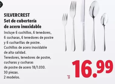 SilverCrest - Set De Cuberteria De Acero Inoxidable