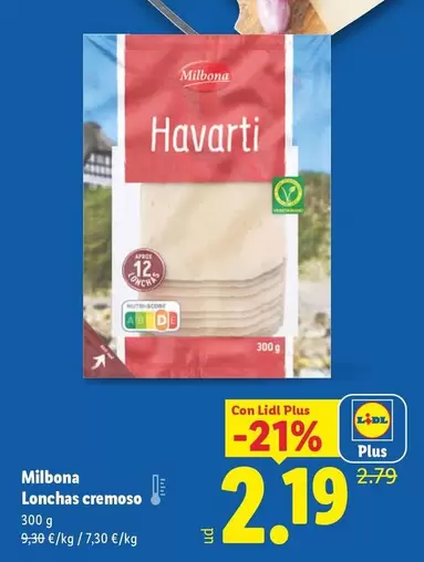 Milbona - Lonchas Cremoso