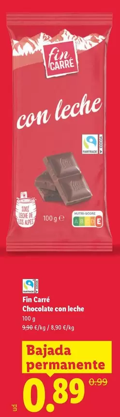 Fin Carré - Chocolate Con Leche