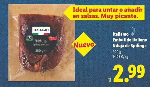 Italiamo - Embutido Italiano Nduja De Spilinga 