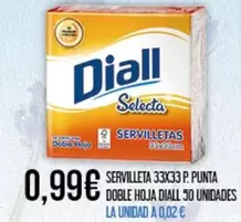 Dial - Servilleta 33x33 P. Punta Doble Hoja l