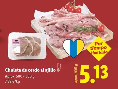 Chuleta De Cerdo Al Ajillo