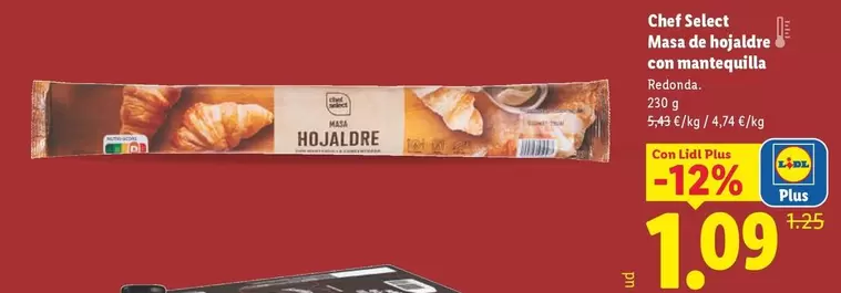 Chef Select - Masa De Hojaldre Con Mantequilla