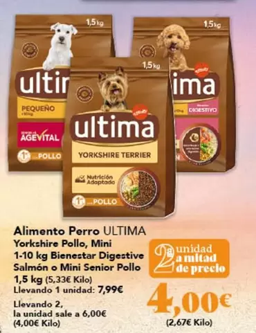 Última - Alimento Perro Yorkshire Pollo