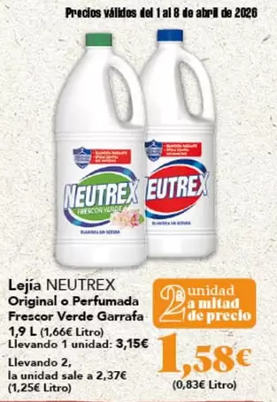 Neutrex - Lejia Original O Perfumada Frescor Verde Garrafa