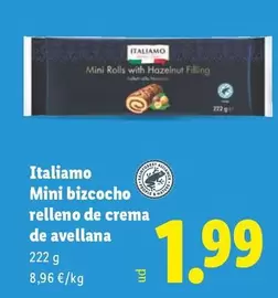 Italiamo - Mini Bizcocho Relleno De Crema De Avellana