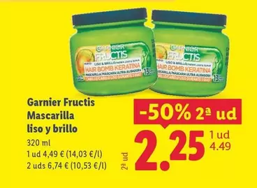 Garnier - Fructis Mascarilla Liso Y Brillo