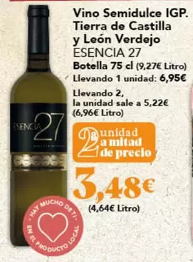 castilla - Vino Semidulce IGP. Tierra De Castilla Y Leon Verdejo