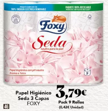 Foxy - Papel Higiénico Seda 3 Capas