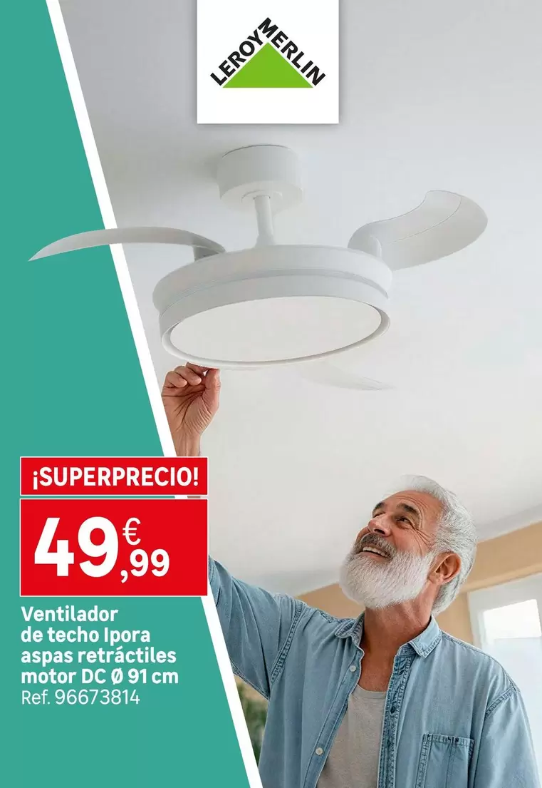 Ventilador De Techo Ipora Aspas Fettactiles Motor Dc