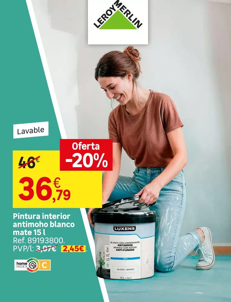 Luxens - Pintura Interior Antimoho Blanco Mate