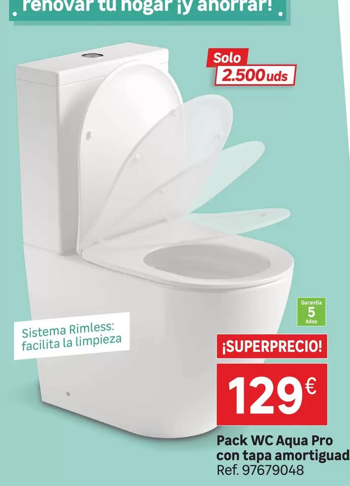 Solo - Pack Wc Aqua Pro Con Tapa Amortguad