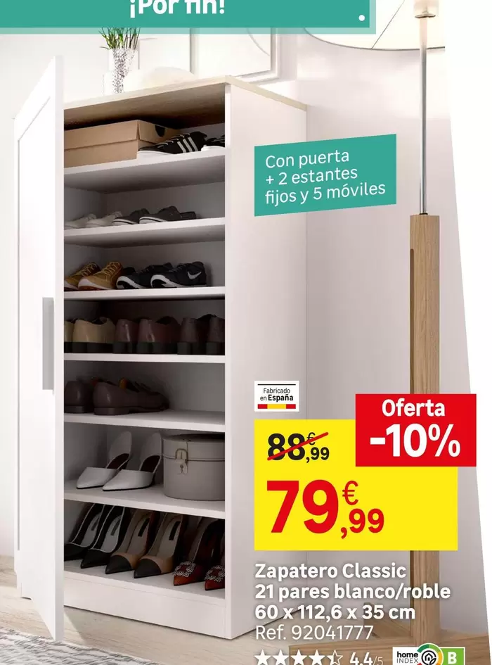 home - Zapatero Classic 21 Pares Blanco/Roble