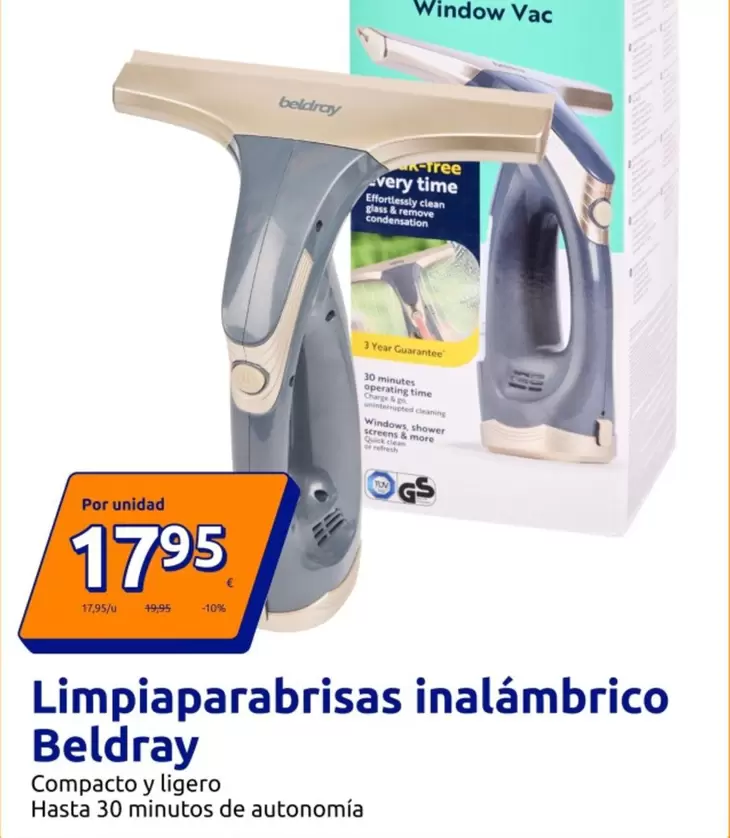 Beldray - Limpiaparabrisas Inalámbrico