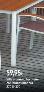 Silla Aluminio Textilene Con Brazos Madera