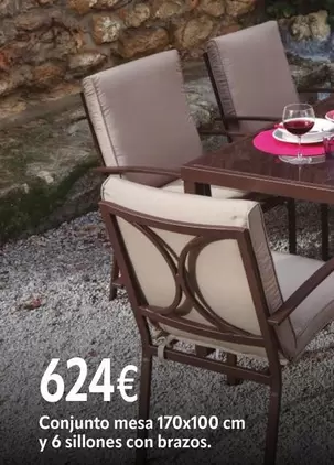 Conjunto Mesa Y 6 Sillones Con Brazos