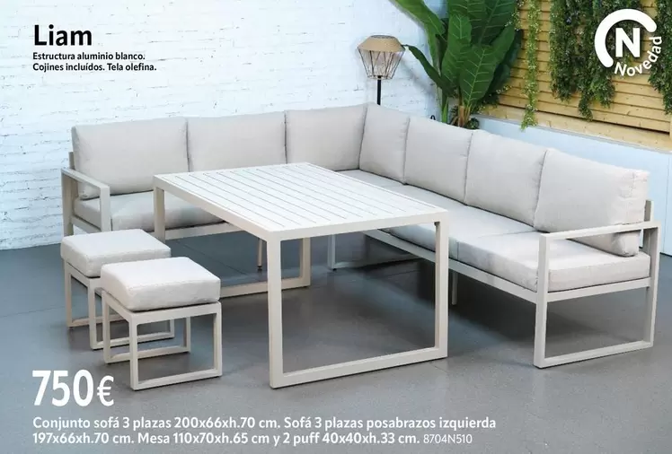 Blanco - Conjunto Sofá 3 Plazas