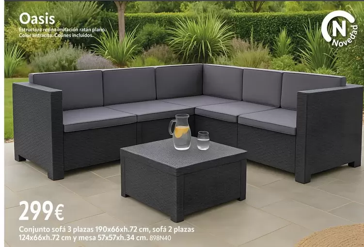 antracita - Conjunto Sofa 3 Plazas