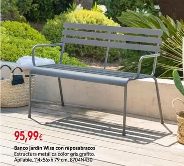 Banco Jardín Wisa Con Reposabrazos