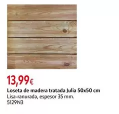 Loseta De Madera Tratada Julia 50x50 Cm