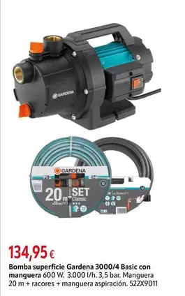 Gardena - Bomba Superficie  3000/4 Basic Con Manguera 600 W