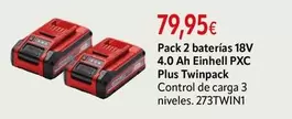 Einhell - Pack 2 Baterías 18v 4.0 Ah Pxc Plus Twinpack