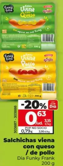 Dia Funky Frank - Salchichas Viena Con Queso/De Pollo 