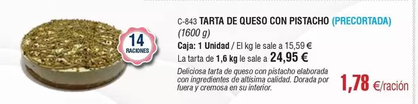 Tarta De Queso Con Pistacho