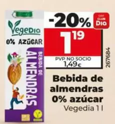 Vegedia - Bebida De Almendras 0% Azucar Vegedia 
